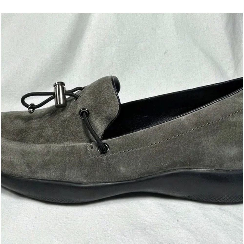 Prada Toggle Charcoal Suede Loafers Sz 38 - Picture 2 of 16